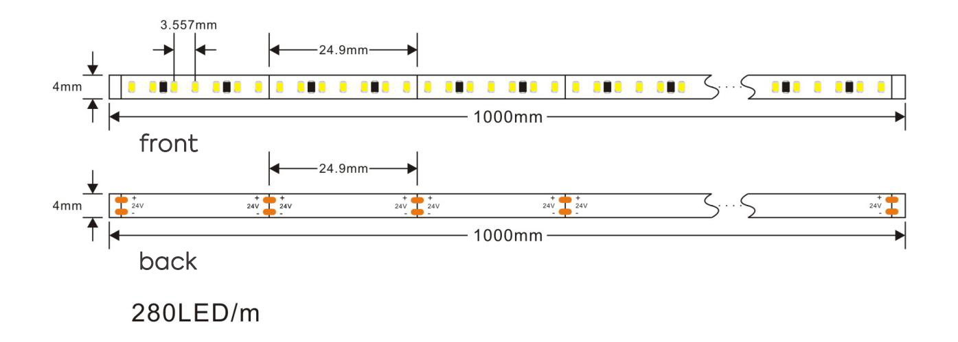 FSLSR280W-24V-2110 led strip size